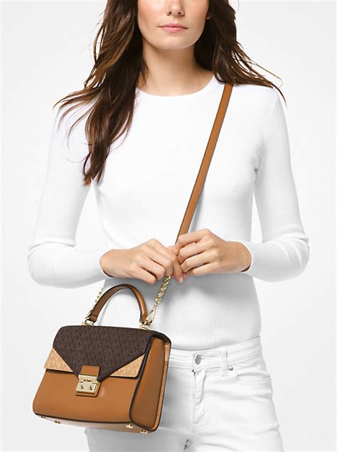 michael michael kors sloan medium logo and leather satchel|Sloan Leather and Logo Satchel .